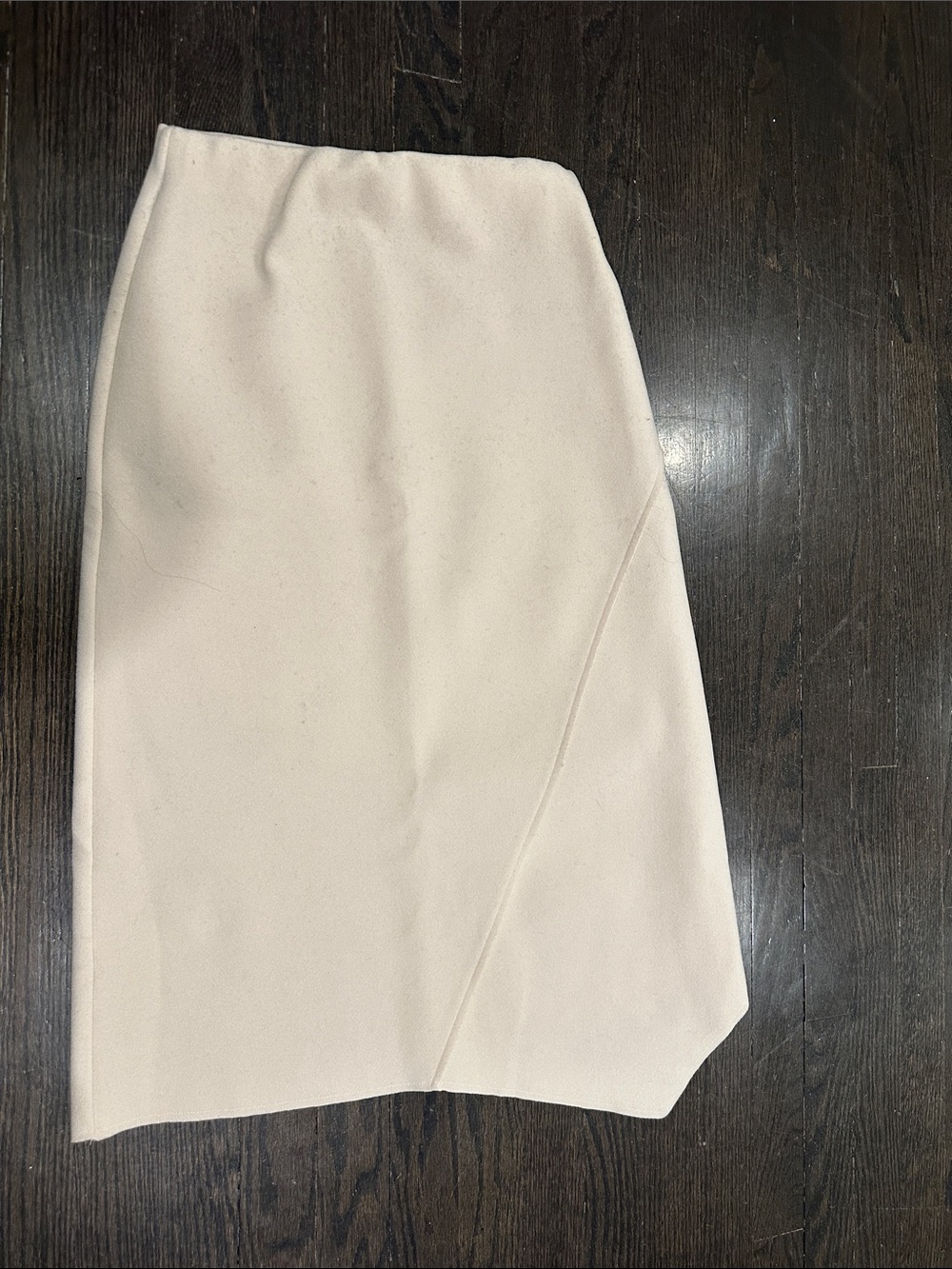 Zara Cream Asymmetrical Pencil Skirt